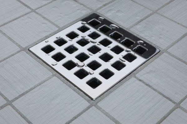 E4803-PS - Ebbe UNIQUE Drain Cover - QUADRA - Polished Stainless Steel - Shower Drain - aw