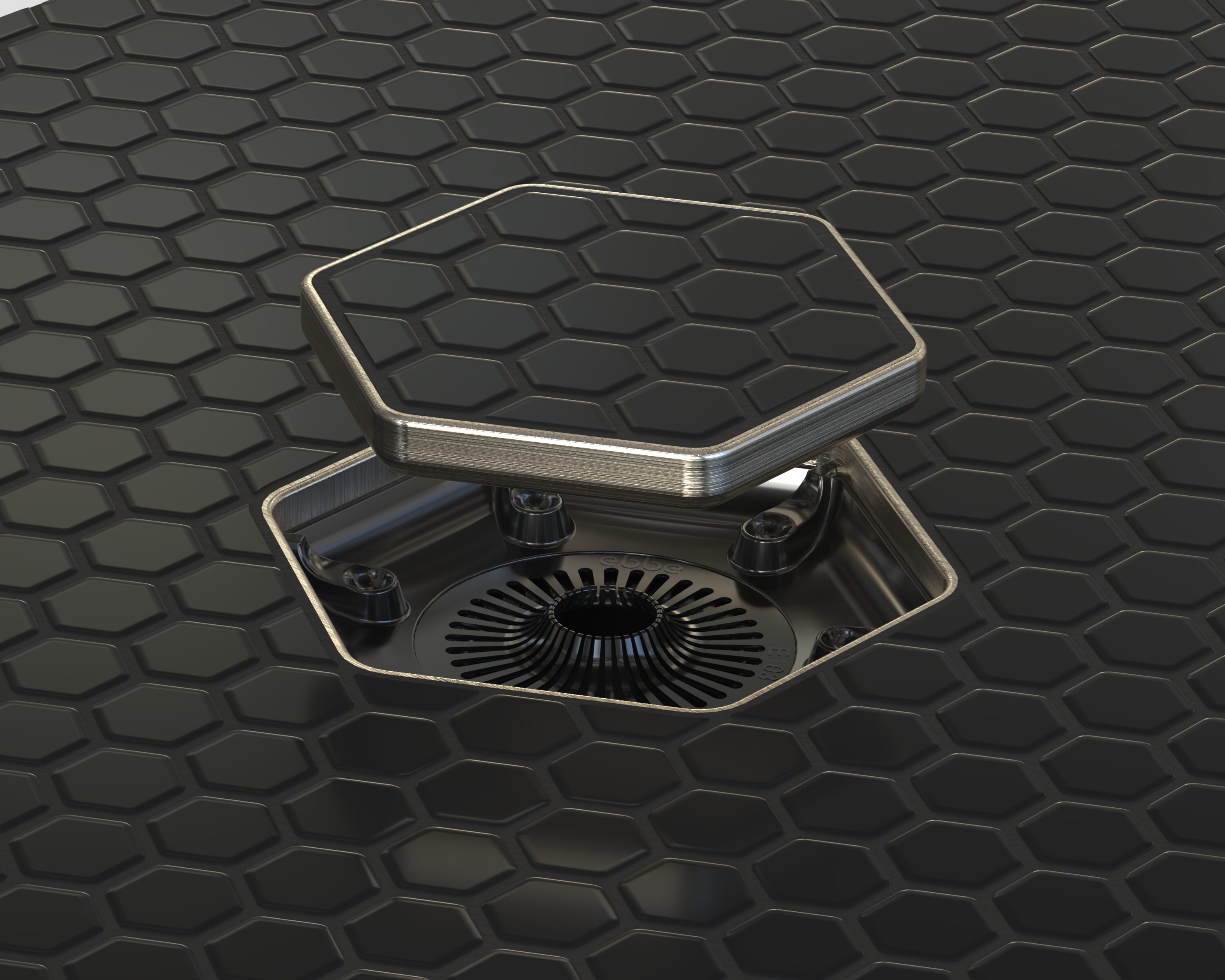 Ebbe Legacy Tile-In Drain - 6 in - Brushed Nickel